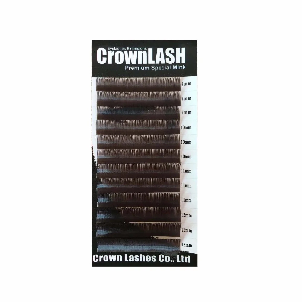 CrownLASH Čokoládovo Hnedá BCD 0.10 8-13mm zmiešané veľkosť zásobníka Janpanese Štýl Predĺženie Rias