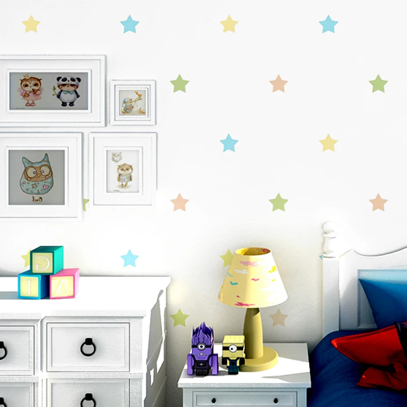 Deti Spálňa, Tapety 3D animovaný Farba Star Chlapci A Dievčatá Papier Pozadí Steny Roll Domova Non-Tkané obklady Stien