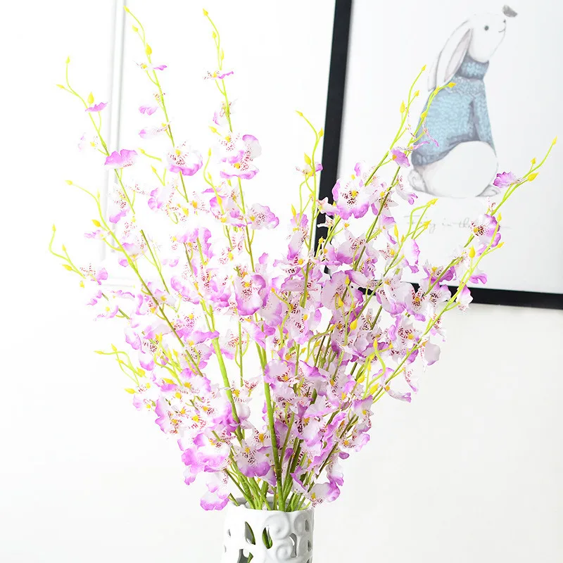 DoreenBeads Modrá Ružová Motýľ Orchidea Umelé Kvety DIY Nový Rok Doma Dekorácie, Svadobné Valentína 90 cm Dlhé 1PC