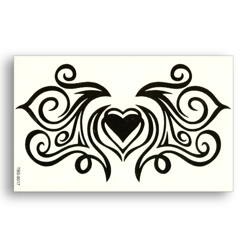 Dočasné Falošné tetovanie Nepremokavé Vody Prenos Kmeňových Totem Black mandala Nálepky Srdce lesk Žien, Mužov Krásy Cool Body Art