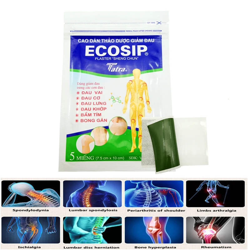 ECOSIP 15pcs lekárske omietky pre osteopathy liečba Vietnam Bylina Mentol Samolepiace reumatizmus Spondylóza Úľavu od Bolesti
