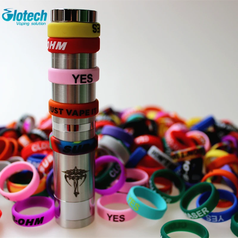 Glotech 5 ks/10pcs silikónové gumy vape krúžok dekoratívne pásmo pre mechanické mod 18650 22 mm mod rda rba vaporizer DIY rozprašovač