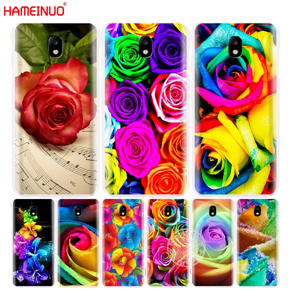 HAMEINUO kvet ruže farby dúhy krytu telefón puzdro pre Samsung Galaxy J3 J5 J7 2017 J527 J727 J327 J3 Prime J330 J530 J730