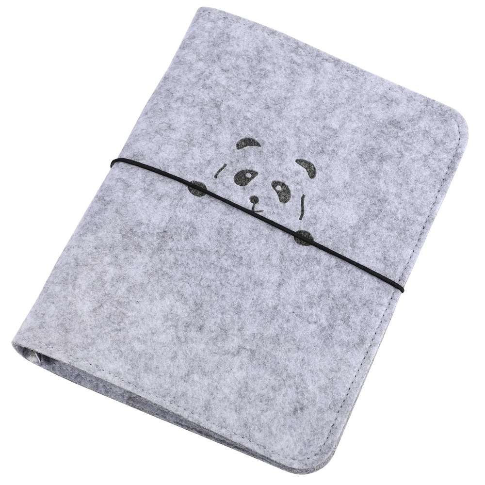 Harphia A5 A6 A7 vlnená Plsť Panda Plánovač Loose Leaf Notebook Naplniteľné Špirála Binder Mliečne Cestovné Vestník Self-dizajn Obväz