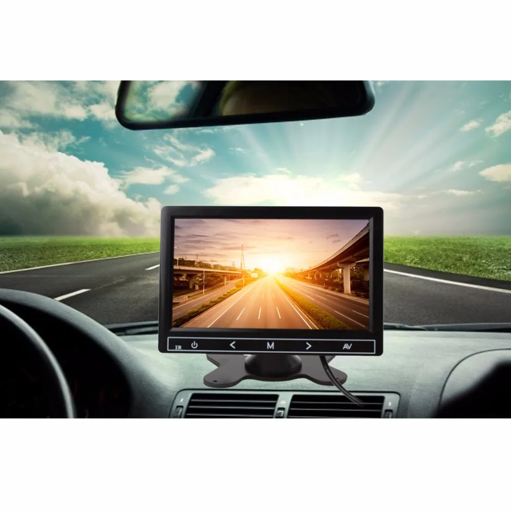 Horúce 7 Palcový TFT LCD Farebný Auto Zadné View Monitor, DVD, VCR na Zadnej strane Záložný Fotoaparát Kamión, Autobus Parkovanie Fotoaparát Monitor Systému