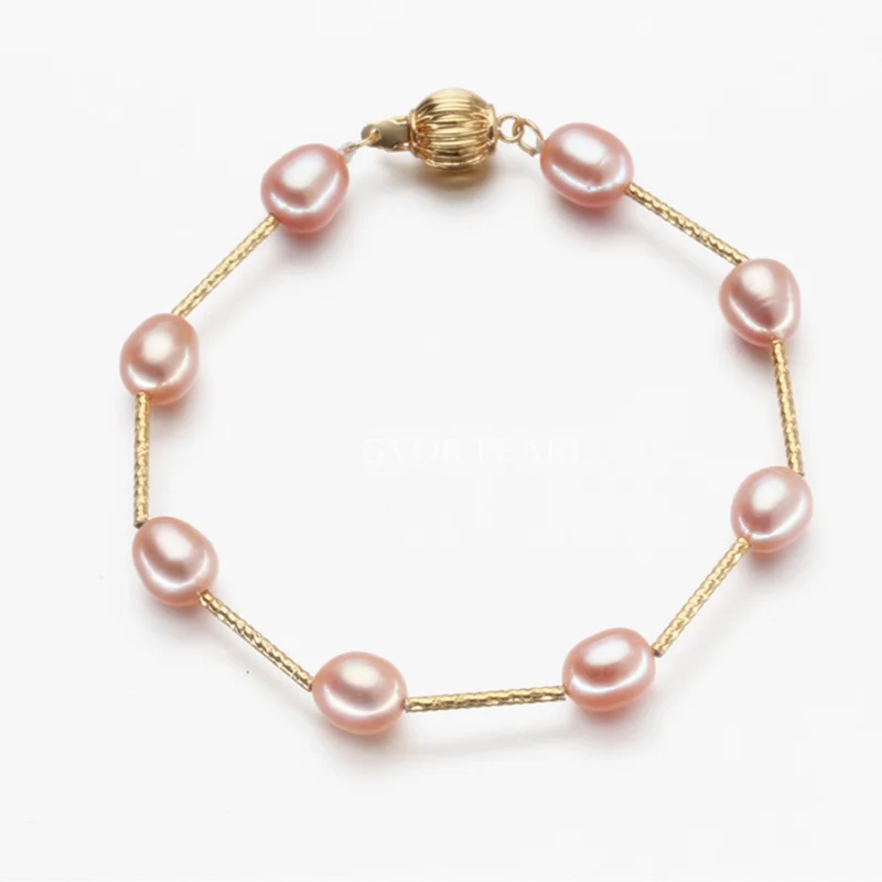 HORÚCE Naozaj Prírodné Perly Šperky 8-9 mm Ideálny Prírodný Perlový Náramok Módne Šperky Náramok pre Ženy doprava Zadarmo TGL