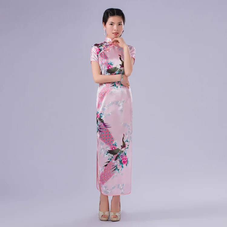 Hot Predaj 6 Farieb Tradičné Dlhé Qipao Šaty s Dlhým Rukávom Strany Chongsam Čínske Oblečenie pre Ženy