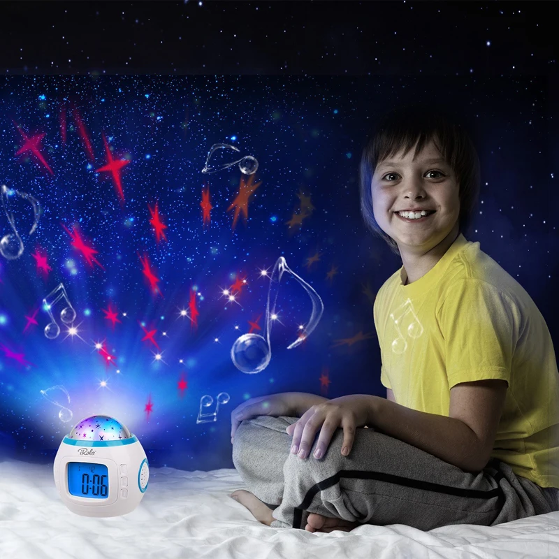 Hviezda Nebo Projekčný Budík pre Deti, Spálňa Smart Home Cestovanie Deti Spánok, Nočné s Podsvietením LED Farebné