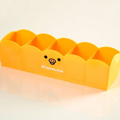 Japonskom Štýle Kreslených Medveď 5 Mriežky, Ponožky, Spodná Bielizeň Klasifikované Plastové Skladovacie Škatule Zásuvky Organizátor Kozmetické Ploche Dokončovacie Box