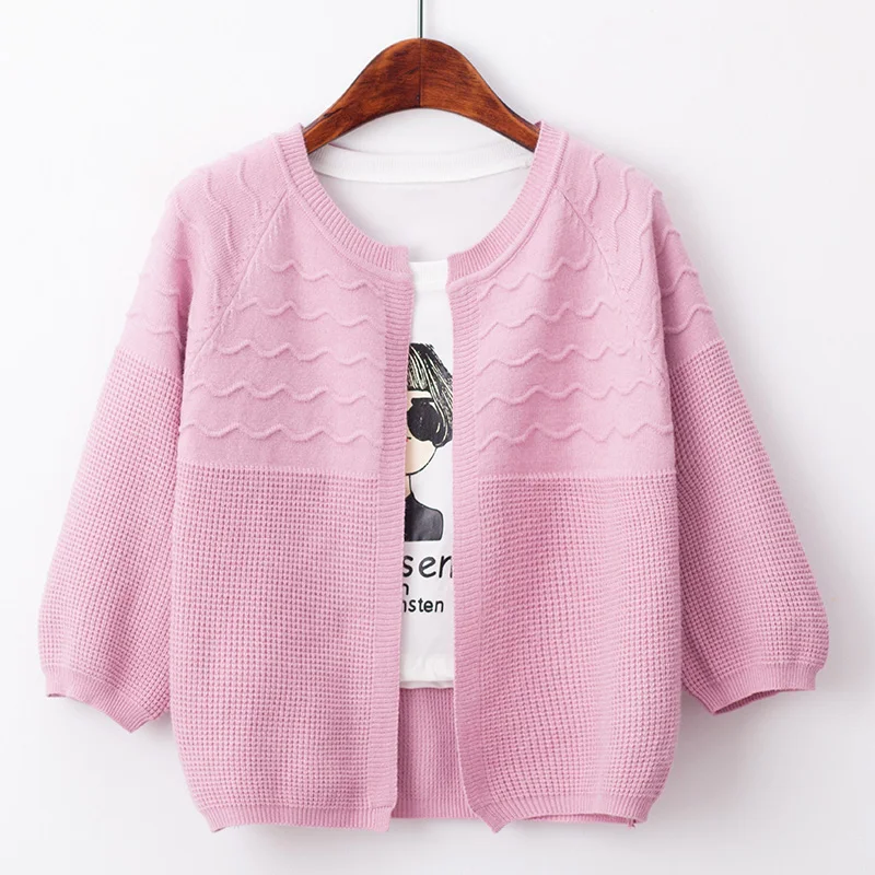 Jar krátka srsť 2018 Ženy kórejský wild voľné sveter pletený sveter tenké malé cape klimatizácia tričko