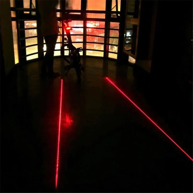 Jazda na bicykli Bicykel Bicykel 2 Laserový Projektor Červené Lampy Lúč a 3 LED Zadné koncové Svetlá