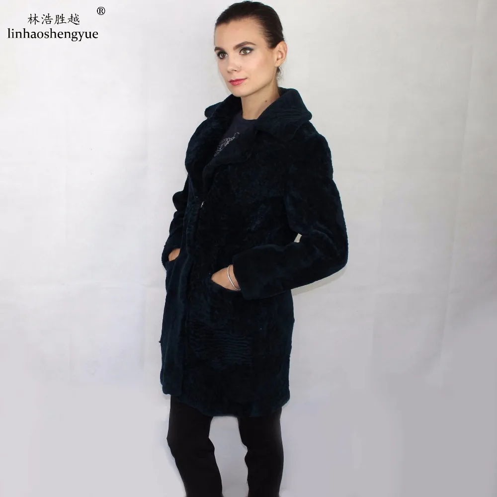Linhaoshengyue skutočné módne kožušiny strihanie Oviec ženy kabát reálne kožušiny jar NOVÉ zimné teplé ping
