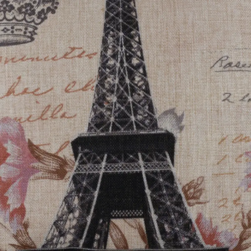 LINKWELL 45x45cm francúzsky Paríž, Eiffelova Veža a Ružový Kvet Koruny Vrecoviny Dekoratívne Gauči Sedadla Vankúše Hádzať obliečka na Vankúš