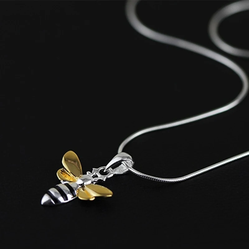 Lotus Zábava Reálne 925 Sterling Silver Ručné Jemné Šperky Krásne Honey Bee Prívesok Dizajn bez Reťazca Acessorios pre Ženy