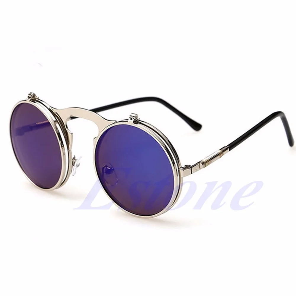[LvDing] Ženy Muži Unisex Vintage Gotický Kolo Flip Up UV400 KRUHU Slnečné Okuliare