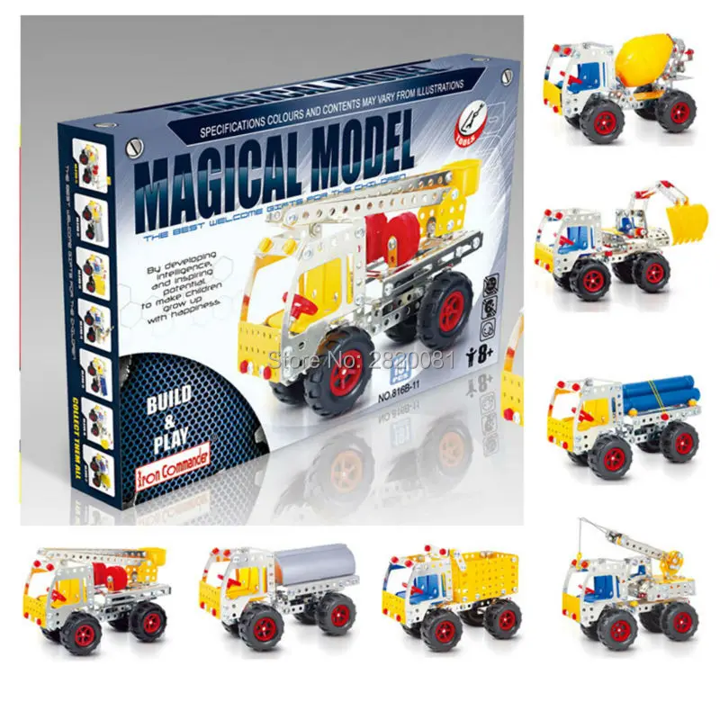 Magické model železa stavebné bloky zostavené Veliteľ auta,inžinierske van 8 štýlov pre deti je 3D puzzle hračka sada