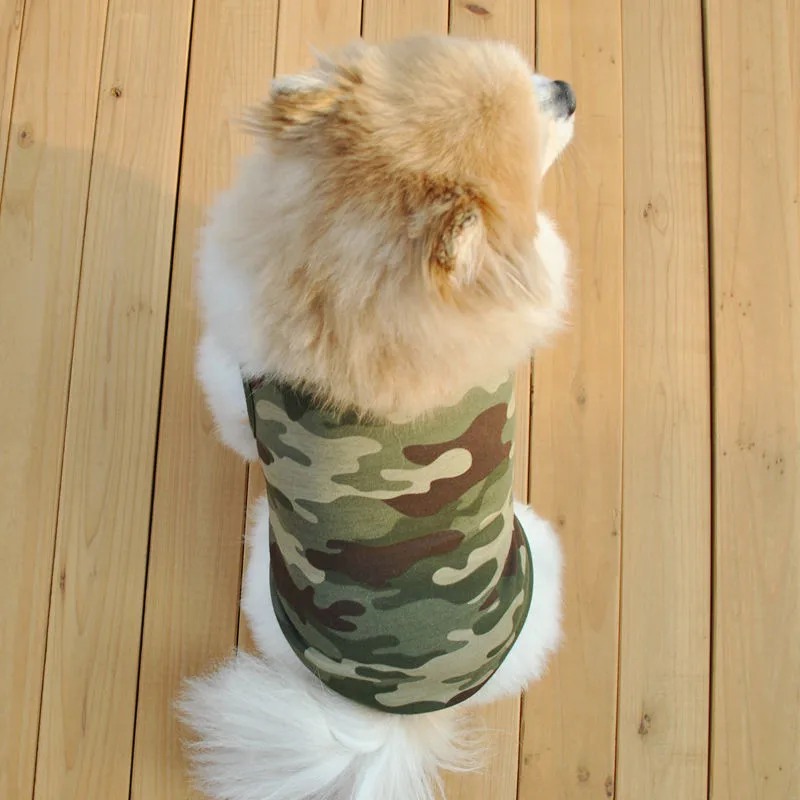 Malé Zvieratko Psy, Mačky, Oblečenie Kamufláž Vesta T-shirt Šteňa Letné Oblečenie XS-L