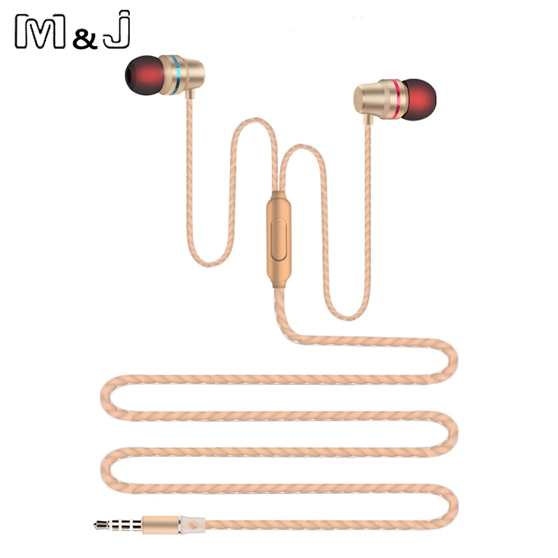M&J V1 In-Ear Clear Bass Slúchadlá Výtvarné Spracovanie Headset S Mikrofónom fone de ouvido Pre Telefón Iphone Sumsang Xiao PC DM1