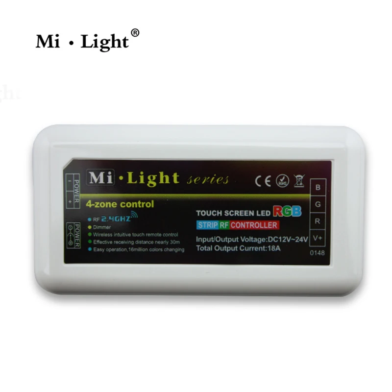 Mi Svetlo FUT037 Wireless 2.4 G 4-Zóna RF Bezdrôtový RGB LED Regulátor pre Flexibilné 5050 3528 RGB Led Pásy Svetla