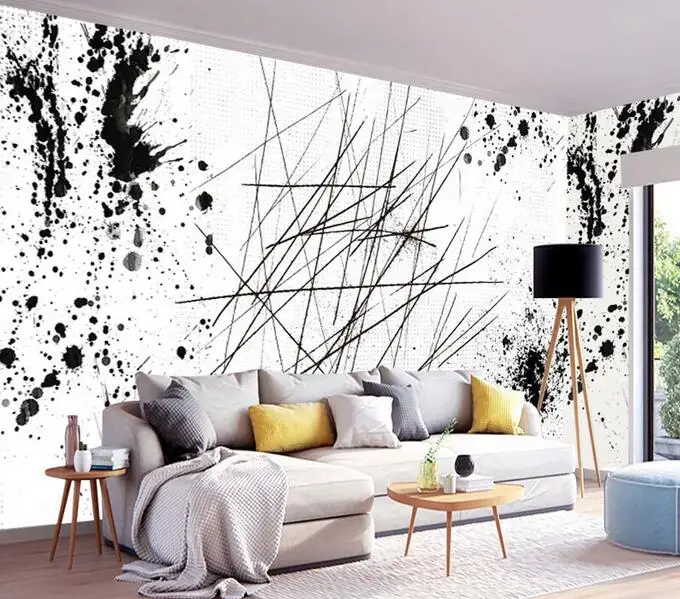 Moderné Atrament Štýl Maľby Abstraktné Línie Veľké Nástenné Tapety Obývacej Izby, Spálne, Tapety, Maľby TV Pozadie 3D Tapety