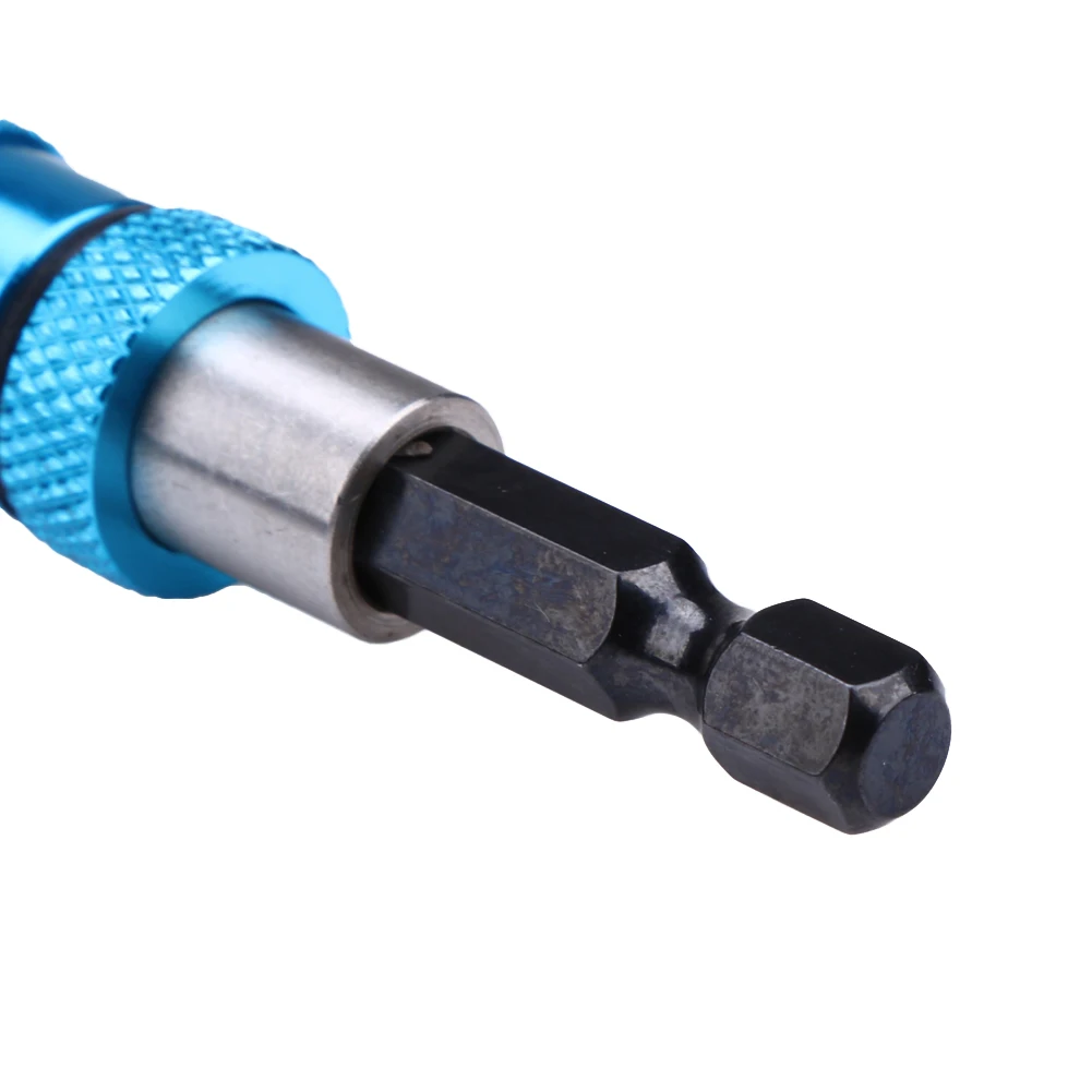 Modrá 1/4 Hex Ramienka Elektrickú Vŕtačku Magnetický Skrutkovač Bit Držiak 60 mm z Nehrdzavejúcej Ocele magnetizmus limit nastaviteľné rozšírenie bar