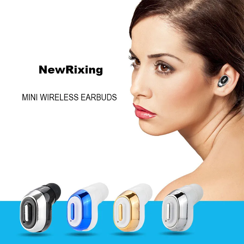 Newrixing MINI Bluetooth Bezdrôtové Slúchadlá Šport Beh Stereo Neviditeľné Slúchadlá S Mikrofónom Slúchadlá Slúchadlá Pre iPhone