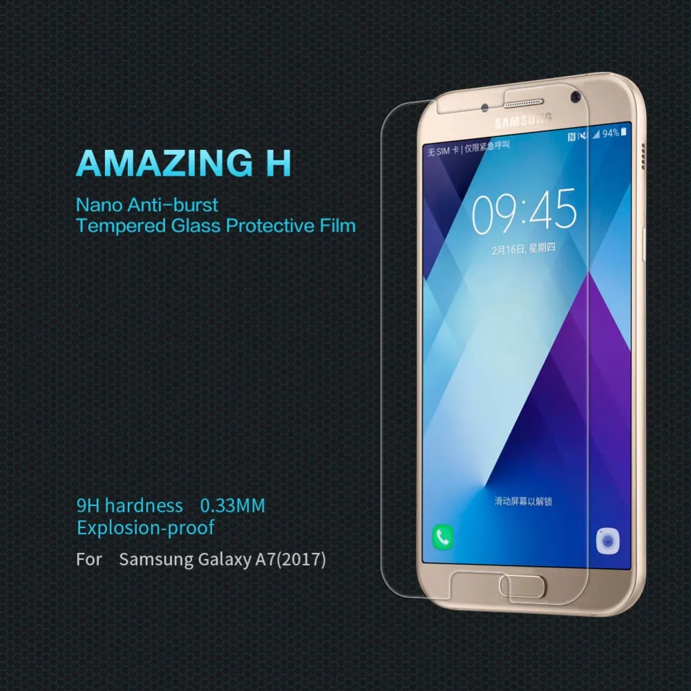 Nilkin pre Samsung Galaxy A7 2017 A720F Tvrdeného Skla Nillkin Úžasné H 0.33 mm Ultra Tenké Screen Protector Samsung A7 2017