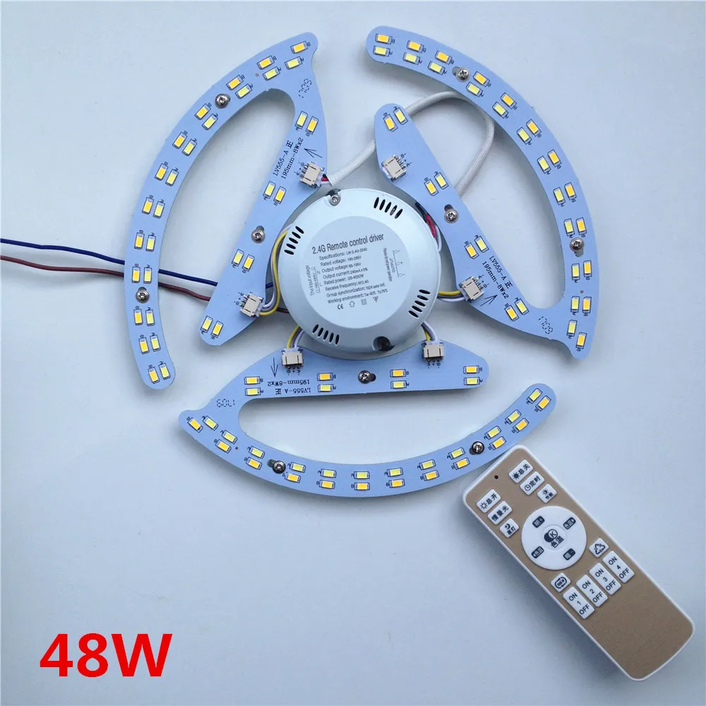 Nové 48W 64W 80W AC180-265V kolo Magnetické LED Stropné svietidlo LED Board doska Kruhová Trubice Svetla S 2.4 g Diaľkové Ovládanie Pamäť