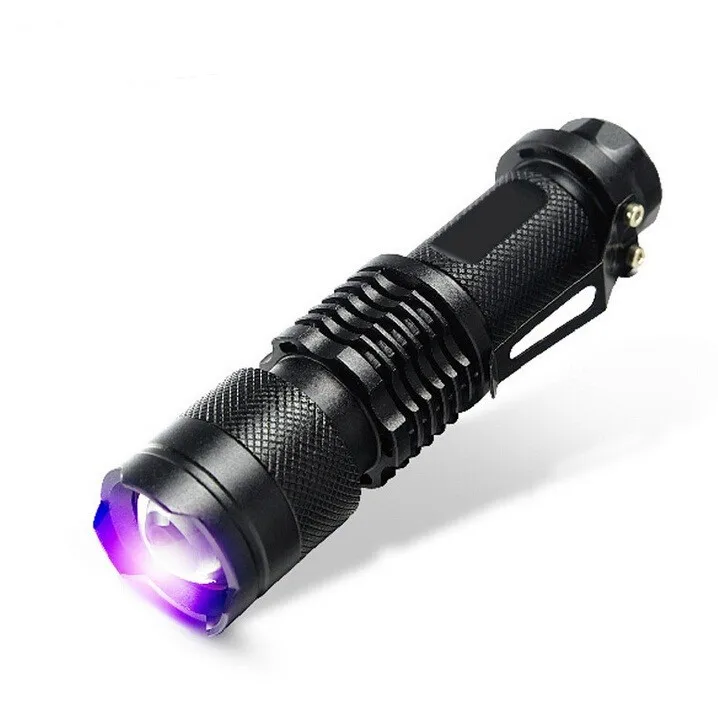 Nové Fialová Baterka, UV žiareniu, 395nm CREE LED Baterka Fialová Blacklight Pochodeň Ultrafialové Lampy Lanterna Svetla 14500 Batérie