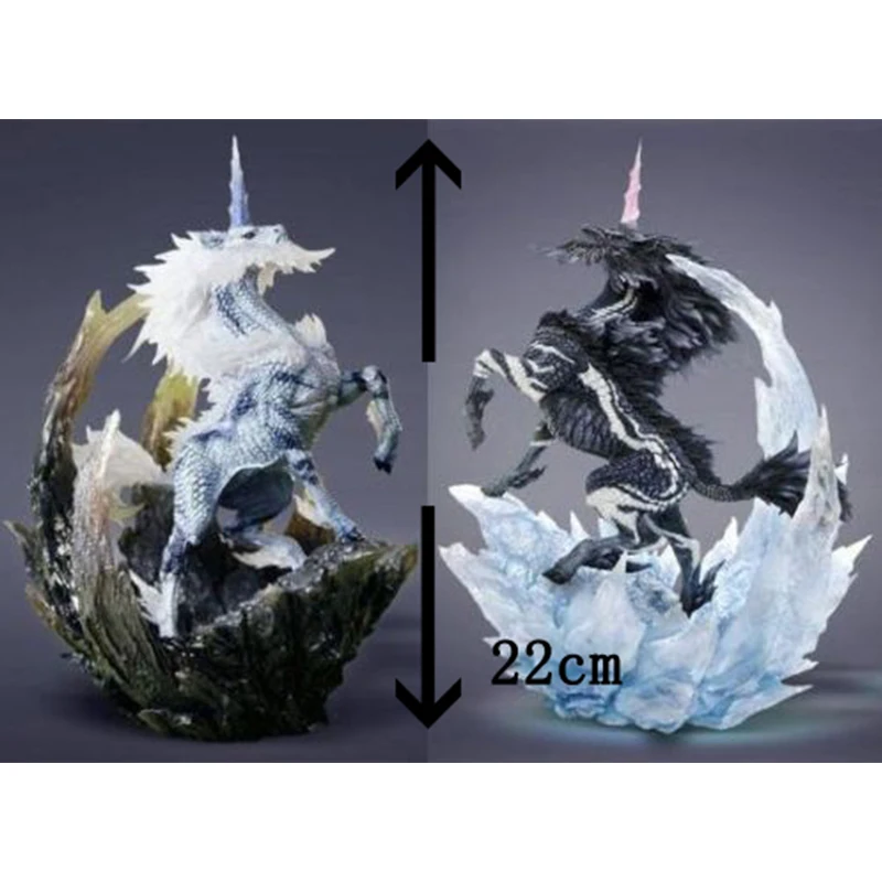 Originálne Japonské Anime Monster Hunter Ice Unicorn a Biele Kirin PVC Modely 22 cm Výška Akcie Obrázok Hračky, Najlepšie Chlapec Darček