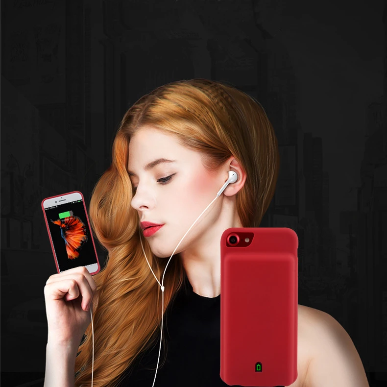 Pre iPhone 6 6 7 Moc Prípade Silica gel audio výstup Inteligentné Nabíjačky Batérií Prípade telefónu, Pre Iphone 6 6 7 Moc Prípade