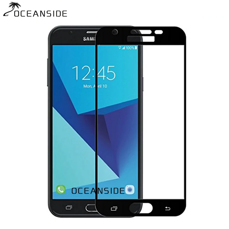 Pre Samsung Galaxy J7 V Tvrdeného Skla Úplné pokrytie screen Protector Bezpečnosti Ochranný Film na J7V J 7 V pelicula de vidro