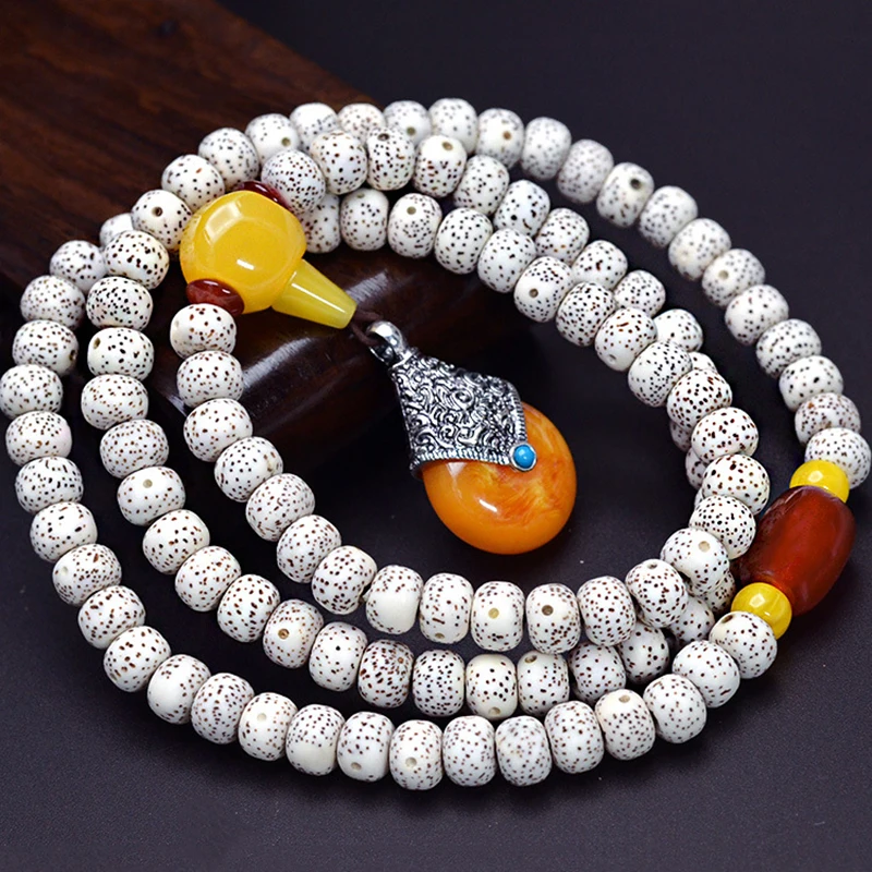 Prírodné A XingYue Bodhi Náramky 108 Korálok Vintage Amulet Dreva Náramky Tibetský Budhizmus Šperky Príslušenstvo Japa Malá