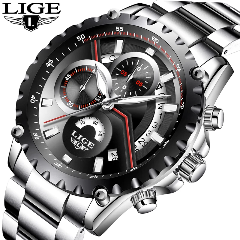 Relojes hombre 2018 LIGE Pánske Hodinky Top luxusné značky Mužov Vojenské Športové Vodotesné hodinky Mužov z Nerezovej Ocele, Quartz Hodiny+Box