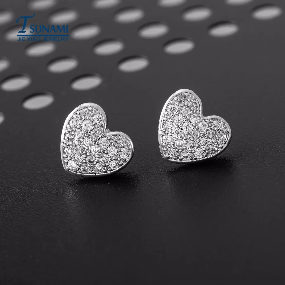 Romantický v tvare srdca náušnice zirkón Vysokej kvality micro vykladané náušnice zirkón s žena/dievča módne šperky darčeky ER-104