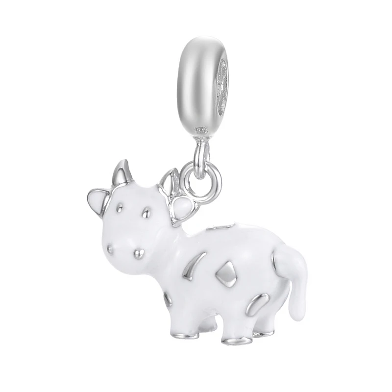 Roztomilý mlieka kravy zvierat série 2018 nové módne 925 strieborné prívesky, montáž na náramky a náhrdelník
