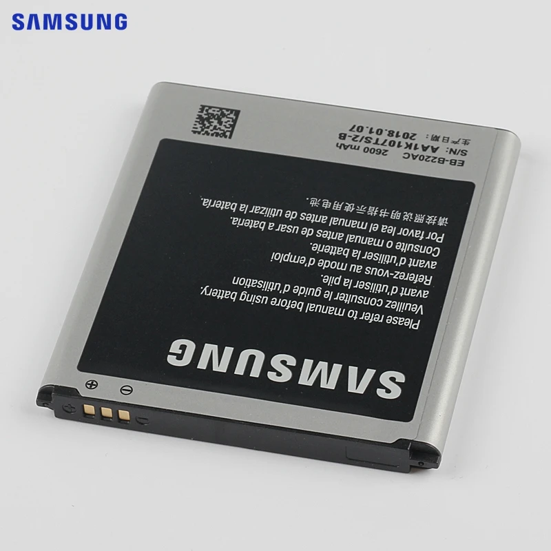 SAMSUNG Originálne Náhradné Batéria EB-B220AC Pre Samsung GALAXY Grand 2 SM-G7106 G7108 G7108V SM-G7102 Telefón, Batéria 2600mAh