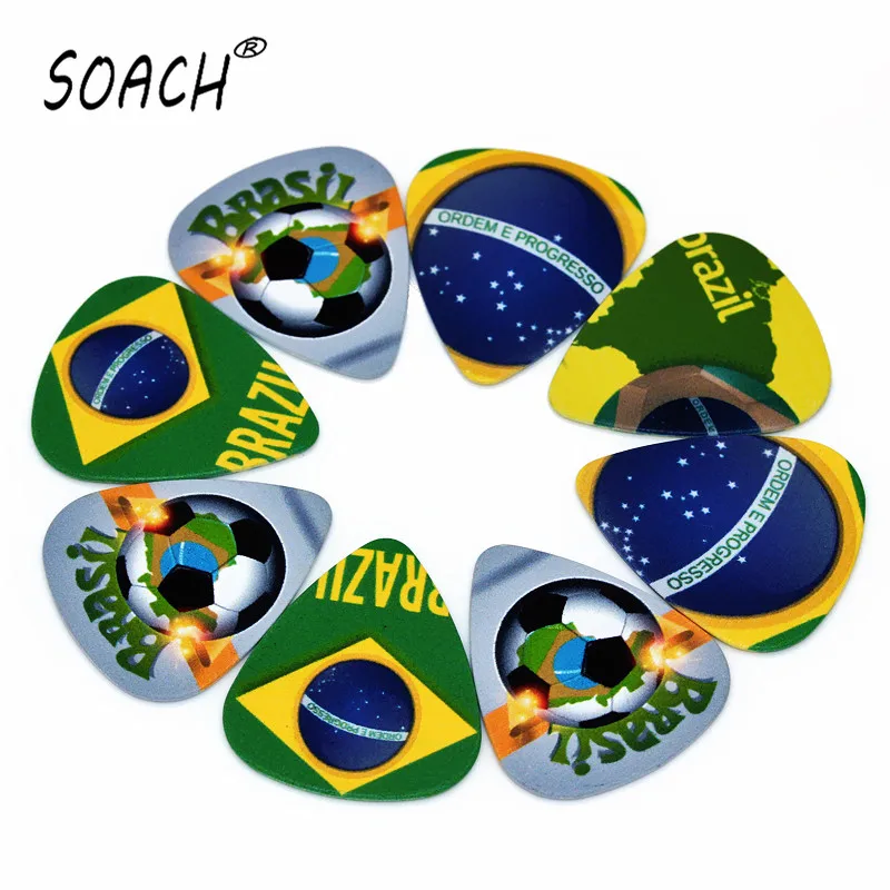 SOACH 10PCS 0.71 mm Vlajkou Brazília Brazílska Vlajka dve bočné dizajn gitara accessries vybrať gitaru vezme gitaru plectrrum