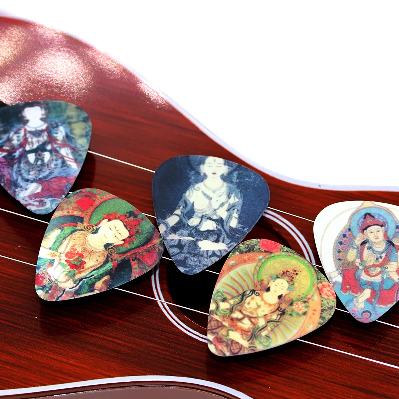 SOACH 50pcs 0.71/0.46/1.0 mm Troch hrúbkach Buddha Bódhisattva Obrázok výroby Gitara výbery pádlo príslušenstvo