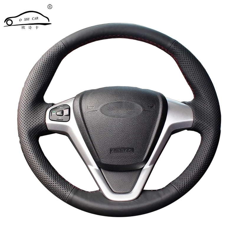 Umelé Kože volante vozidla opletenie pre Ford Fiesta na obdobie 2008-2013 Ecosport 2013-2016/Zákazku auto teering koliesko, kryt