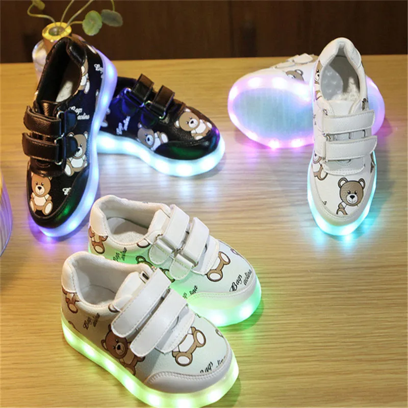 Veľkosť 25-30 USB nabíjanie, Baby, deti, košíka led topánky deti s svieti, žiari osvetlené topánky pre dievčatá a chlapcov svetelný teniska