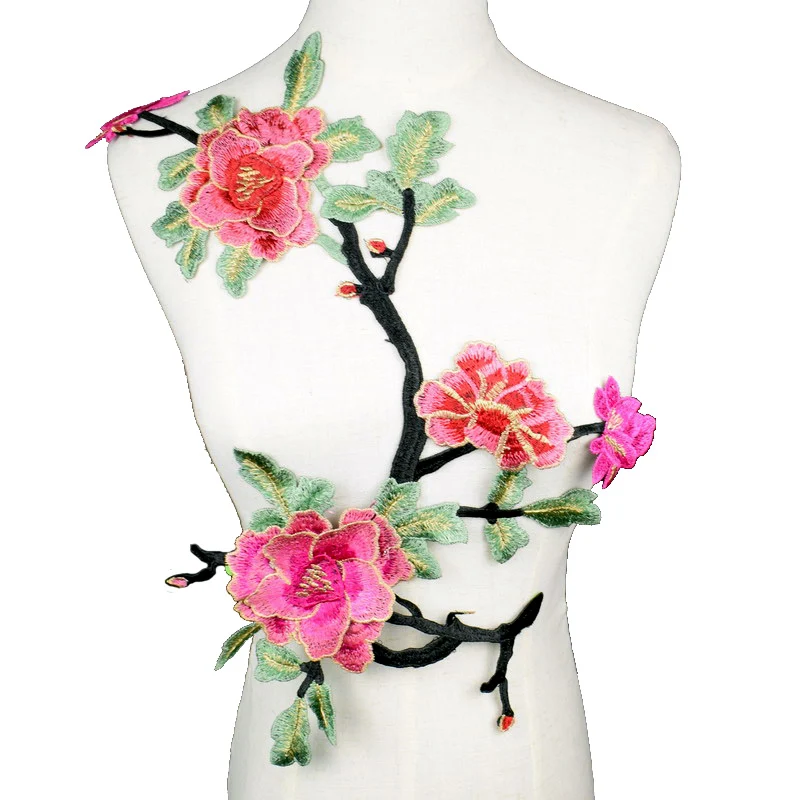 Veľká veľkosť Čipky Patch Čipky Textílie Nášivka harpúny kvet fáze výkonu oblečenie DIY príslušenstvo NL013