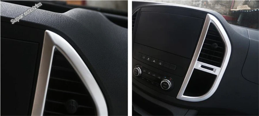 Viac Móda Pre Mercedes-Benz Vito W447 2016 2017 ABS Uprostred Ovládanie Klimatizácie Panel Rám, Kryt Trim 2 Ks