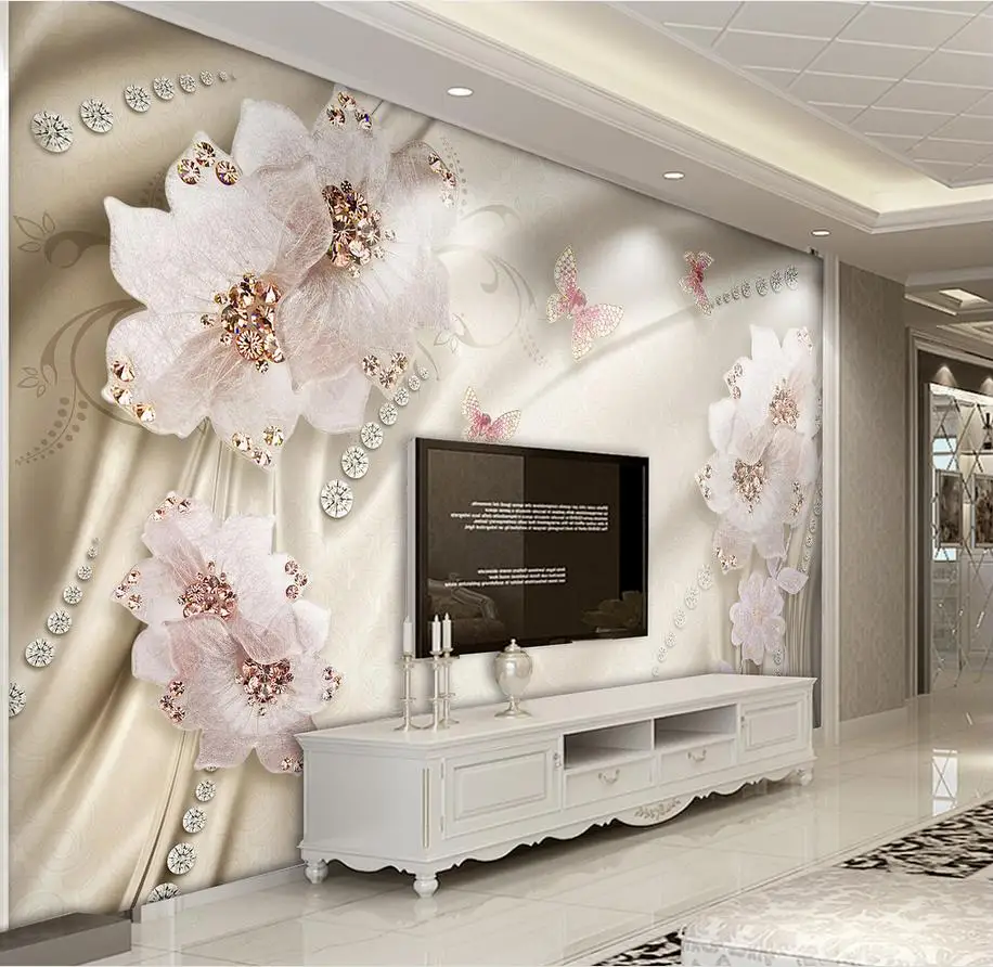 Vlastné 3d tapeta Luxusné kvety, 3d foto tapety, obývacia izba, kúpeľňa nástenné maľby netkaných tapiet moderné