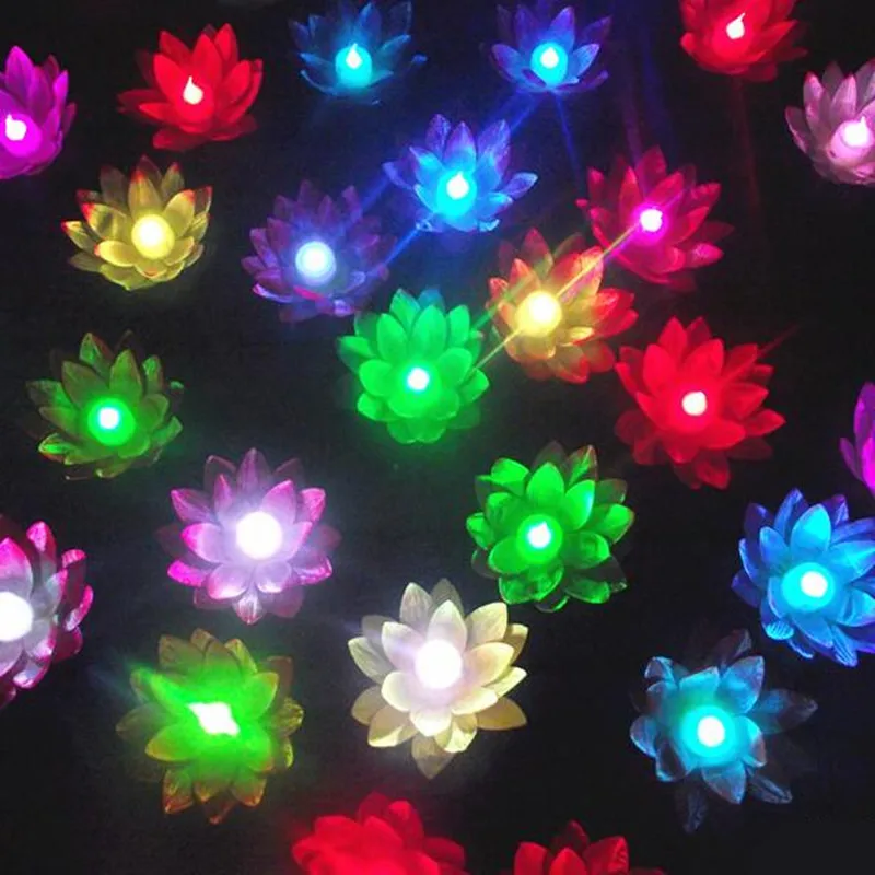 Vysoká kvalita umelých plastických lotosové kvety s led svetlá,Party dekorácie svetla elektronické priať.10x,Freee doprava
