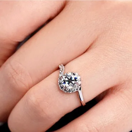 YINHED Značky 925 Sterling Silver Zásnubný Prsteň, Šperky Okrúhly Rez 2ct CZ Diamant Snubné Prstene pre Ženy, Veľkosť 5 6 7 8 9 ZRS29