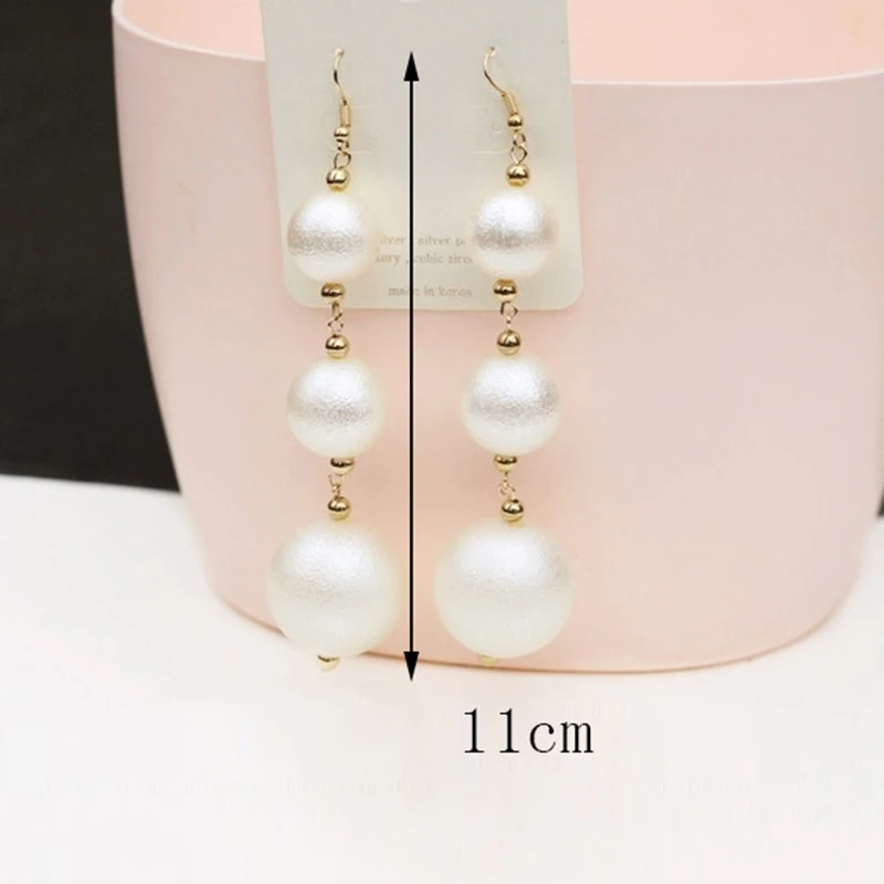 ZHINI simulované pearl Visieť drop Svadobné Náušnice pre Ženy Vintage Vyhlásenie Veľké Faux Pearl Náušnice, Módne Šperky C87432