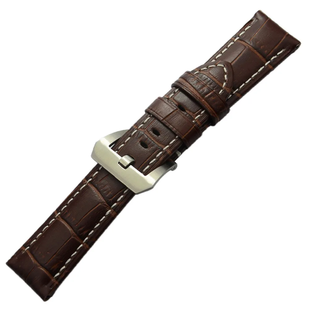 ZLIMSN Nové hodinky doplnkov pánskej módy hnedé kožené watchband 22 mm 24 mm originálne kožené hodinky kapela remienok na hodinky Panerai