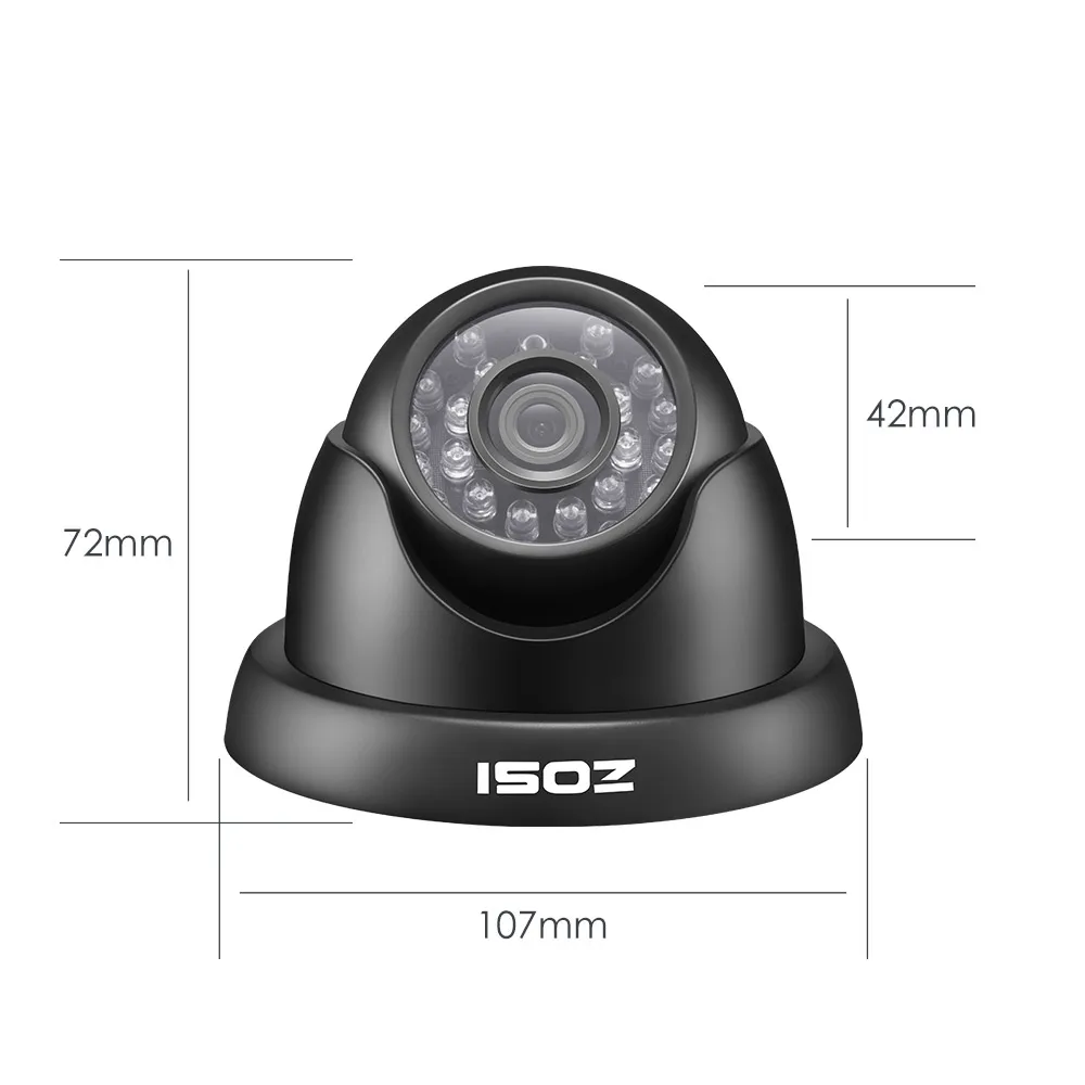 ZOSI 720P TVI Vonkajší Vnútorný kamerový Dome Kamera HD 1280 TVL Poveternostným vplyvom Domov KAMEROVÝ Bezpečnostný kamerový Systém
