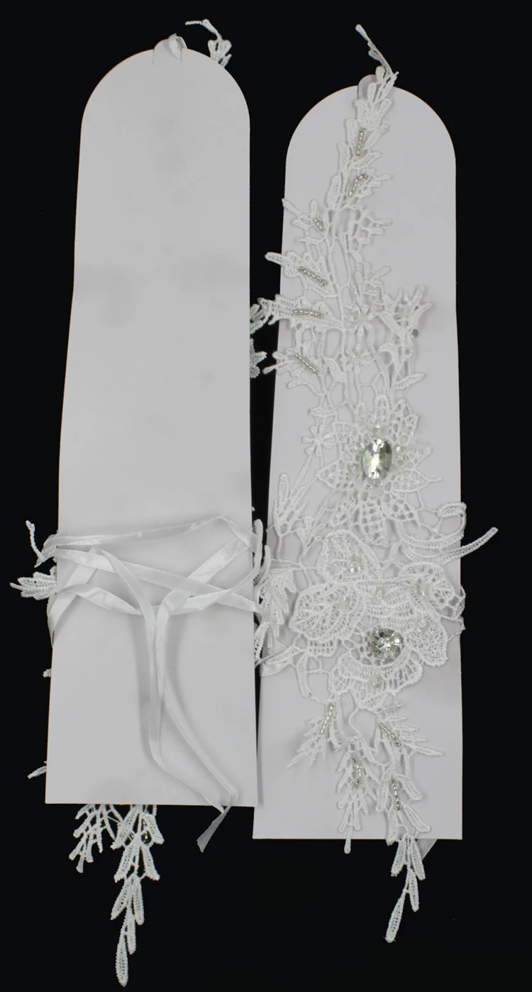 ZUOYITING Nové Luxusné Biele Čipky Princezná Svadobné Rukavice S korálkami bezprstové Módne Žena Dlho Dizajn Svadobné Šaty Rukavice